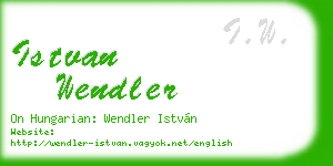 istvan wendler business card